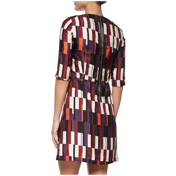 RAG & BONE Bus Seat Anne Dress sz 4 Women's Silk Geo Print Shift Business Casual - Picture 7 of 13